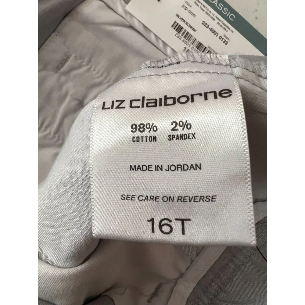 Liz Claiborne NWT Sz 16T Silver Screen Classic Bermuda Shorts
